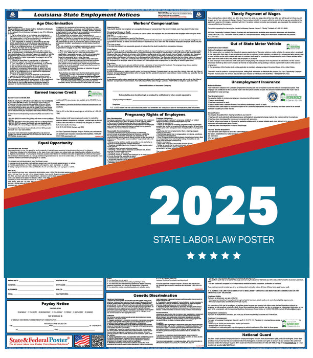 PREORDER - Louisiana State Labor Law Poster 2025