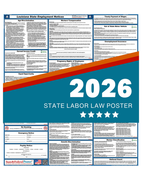 PREORDER - Louisiana State Labor Law Poster 2026