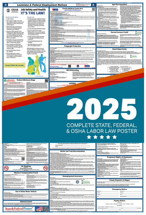 PREORDER - Louisiana State and Federal Labor Law Poster 2025