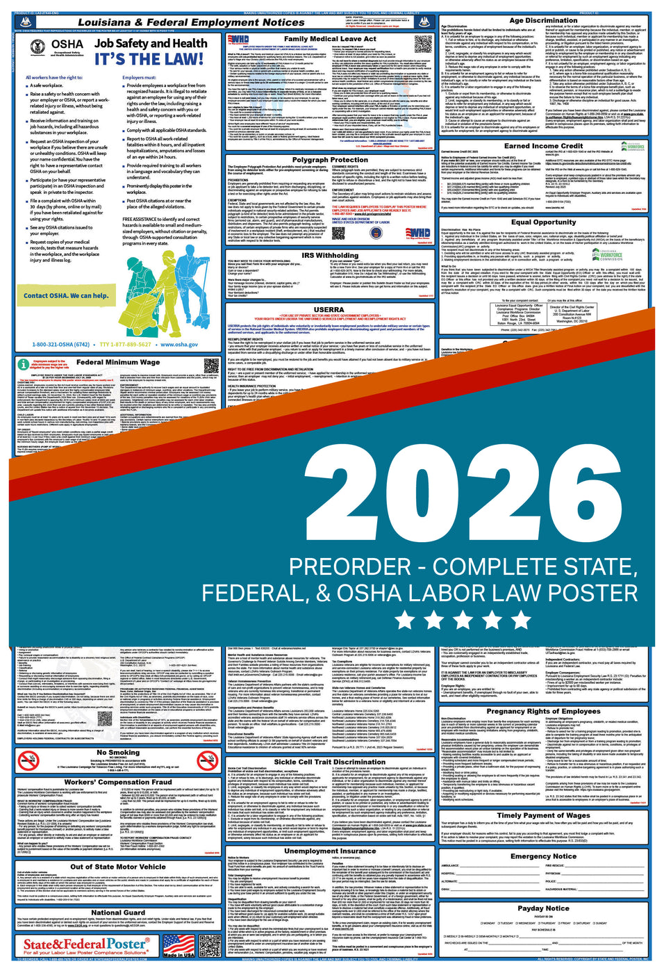 Louisiana Labor Law Poster 2026 — State and Federal Poster