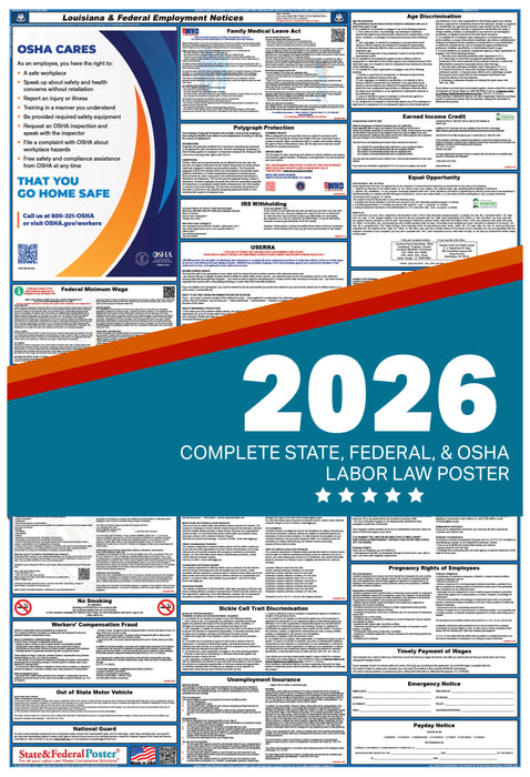 Louisiana State and Federal Labor Law Poster 2026