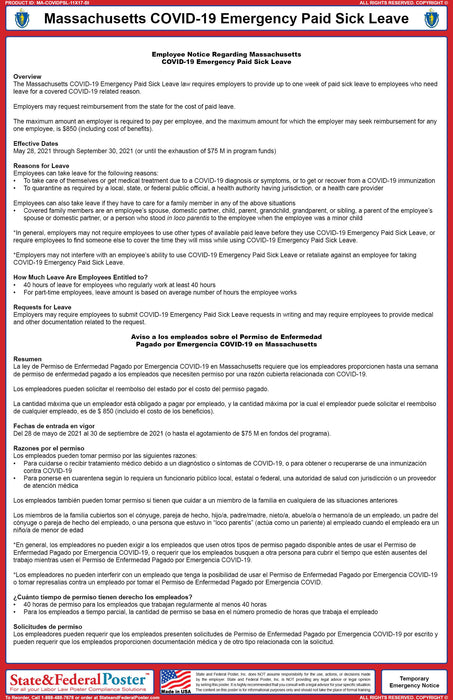 Digital Massachusetts COVID-19 Emergency Paid Sick Leave (Bilingual)