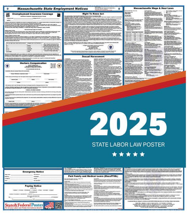 PREORDER - Massachusetts State Labor Law Poster 2025