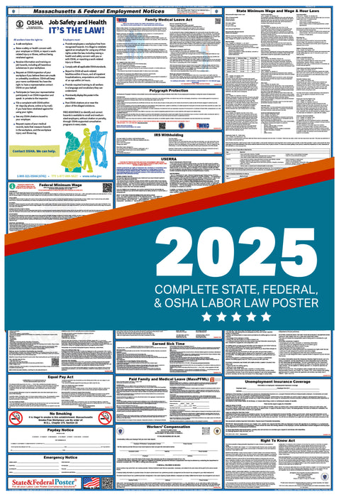 PREORDER - Massachusetts State and Federal Labor Law Poster 2025