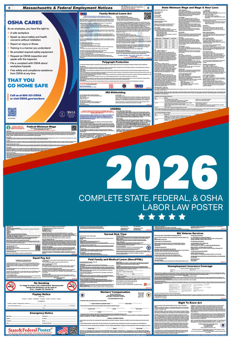 Massachusetts State and Federal Labor Law Poster 2026
