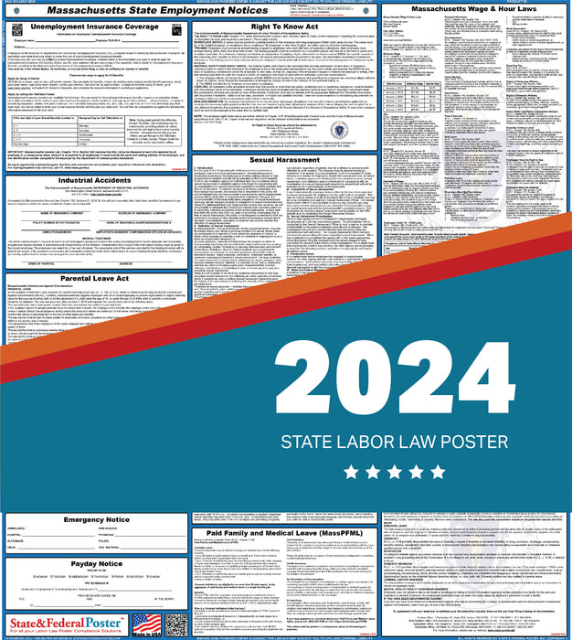 PREORDER - Massachusetts State Labor Law Poster 2024