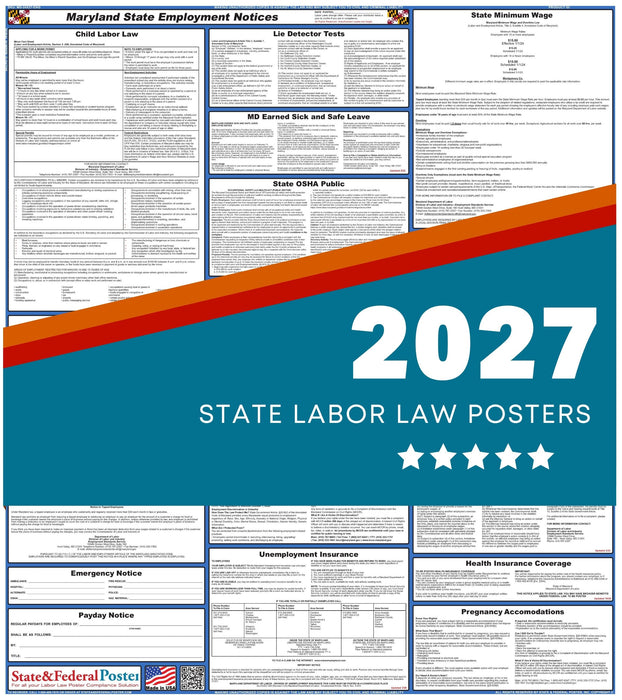 Maryland State Labor Law Poster 2027 - State and Federal Poster