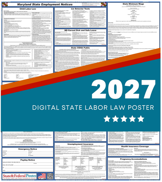 Maryland State Labor Law Poster 2027 - State and Federal Poster