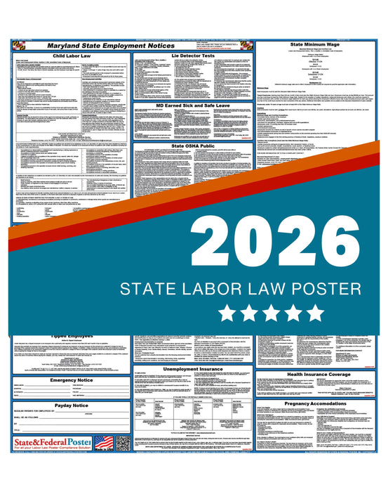PREORDER - Maryland State Labor Law Poster 2026