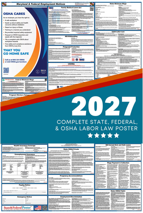 Maryland State and Federal Labor Law Poster 2027 - State and Federal Poster
