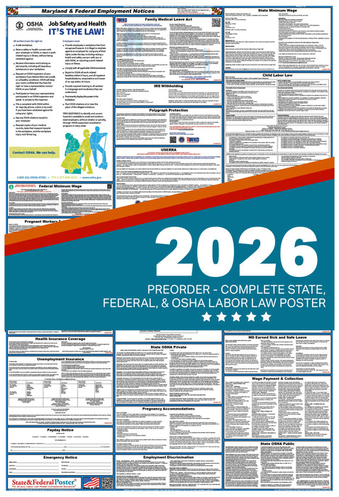 PREORDER - Digital Maryland Labor Law Poster 2026