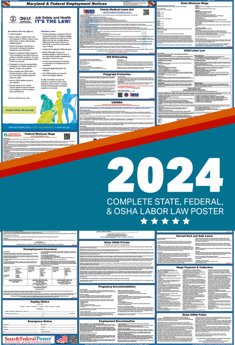 Maryland State and Federal Labor Law Poster 2024