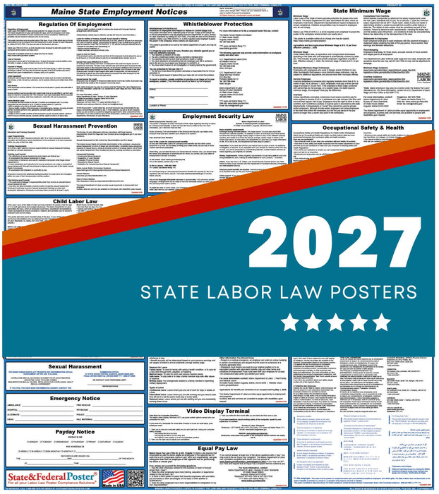 Maine State Labor Law Poster 2027 - State and Federal Poster
