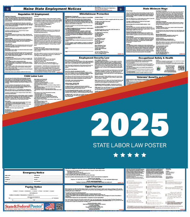 PREORDER - Maine State Labor Law Poster 2025