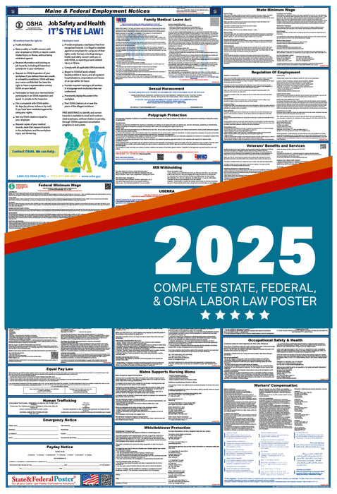 PREORDER - Maine State and Federal Labor Law Poster 2025