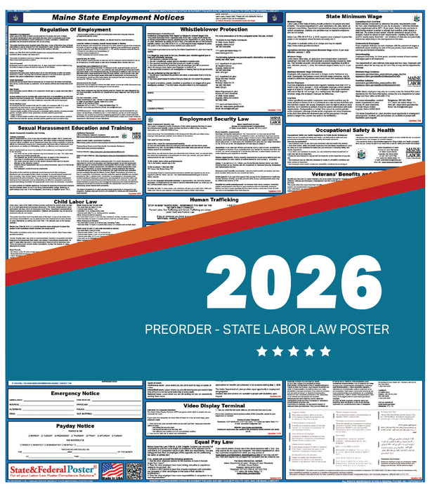 PREORDER - Maine State Labor Law Poster 2026
