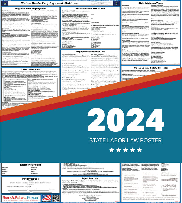 PREORDER - Maine State Labor Law Poster 2024