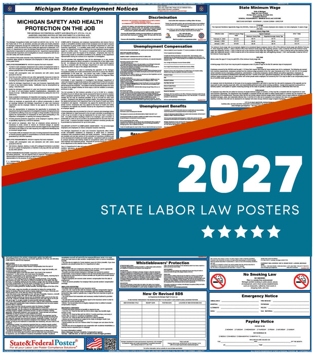 Michigan State Labor Law Poster 2027 - State and Federal Poster