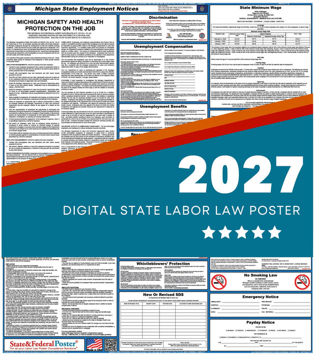 Michigan State Labor Law Poster 2027 - State and Federal Poster