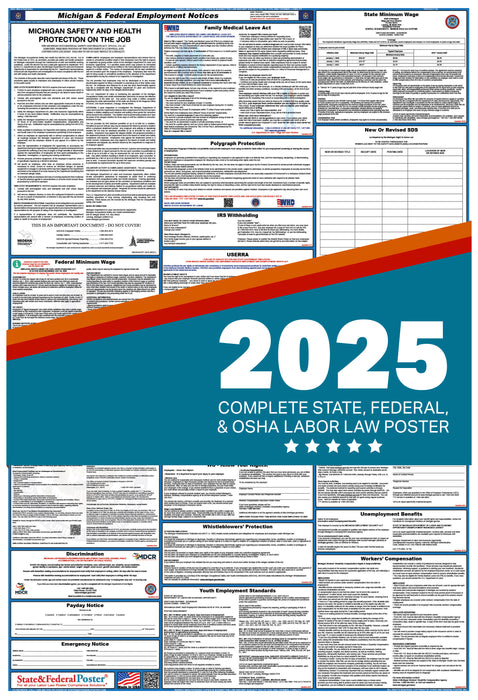 PREORDER - Michigan State and Federal Labor Law Poster 2025