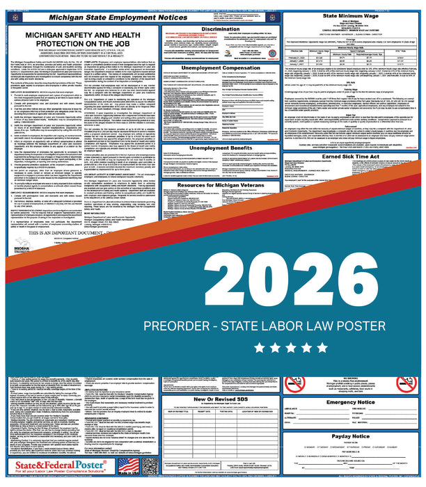 PREORDER - Michigan State Labor Law Poster 2026