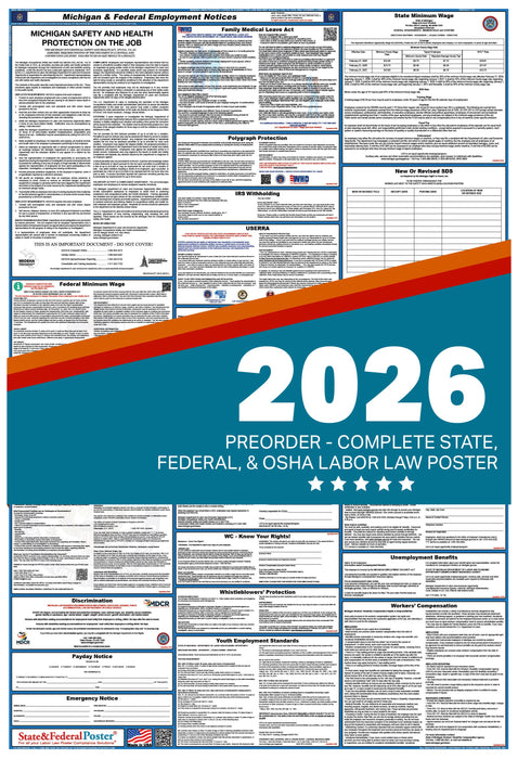 PREORDER - Digital Michigan Labor Law Poster 2026