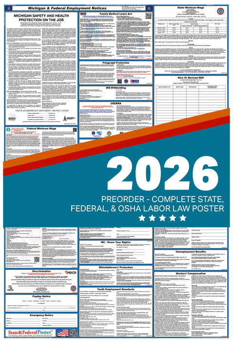 PREORDER - Michigan State and Federal Labor Law Poster 2026