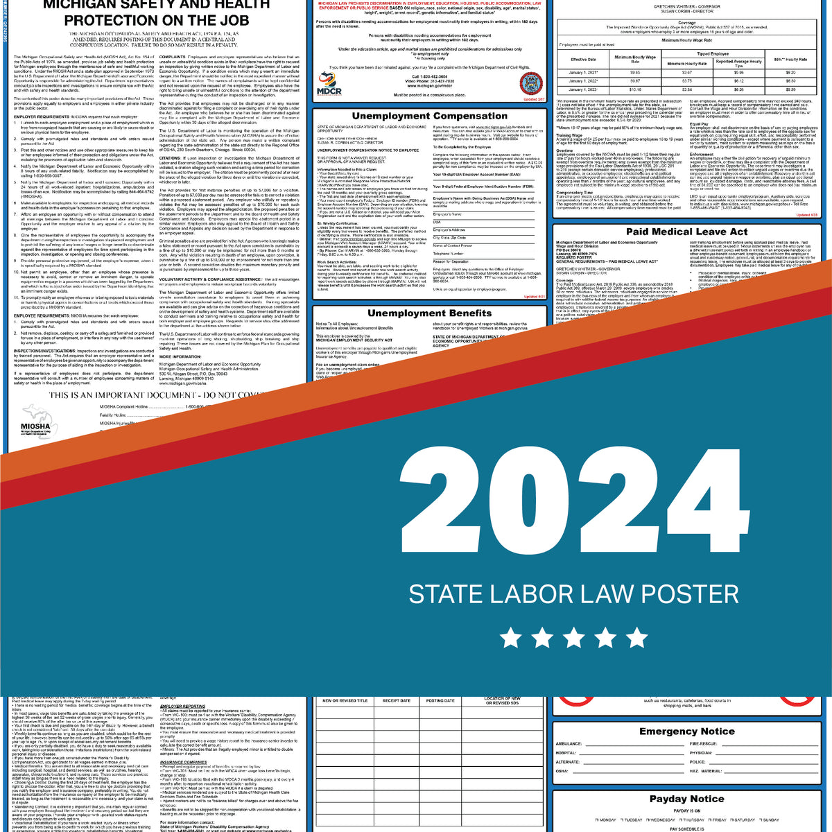 Michigan State Labor Law Poster 2024 — State and Federal Poster