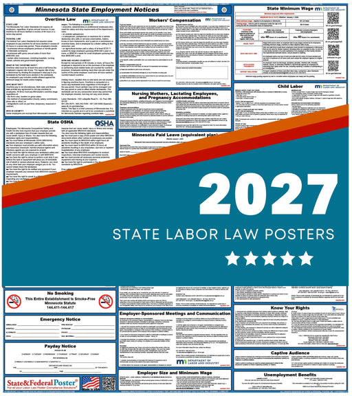 Minnesota State Labor Law Poster 2027 - State and Federal Poster
