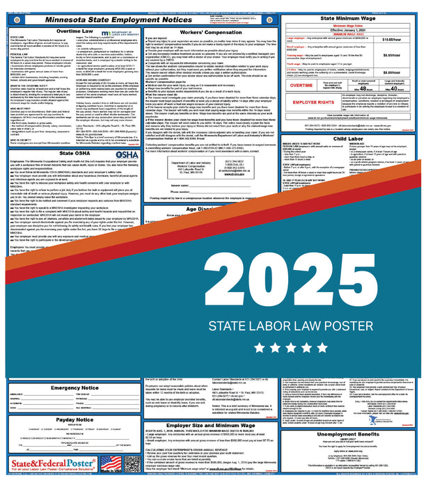 PREORDER - Minnesota State Labor Law Poster 2025