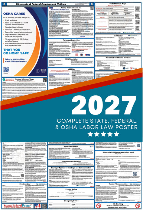 Minnesota State and Federal Labor Law Poster 2027 - State and Federal Poster