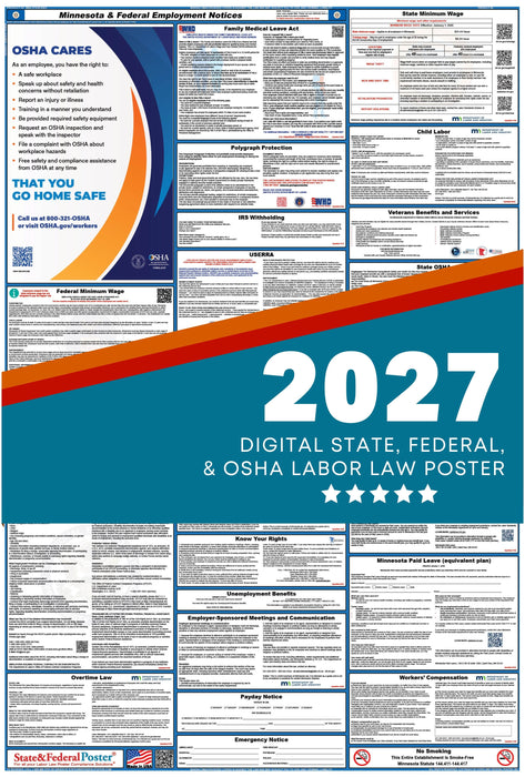 Digital Minnesota Labor Law Poster 2027 - State and Federal Poster
