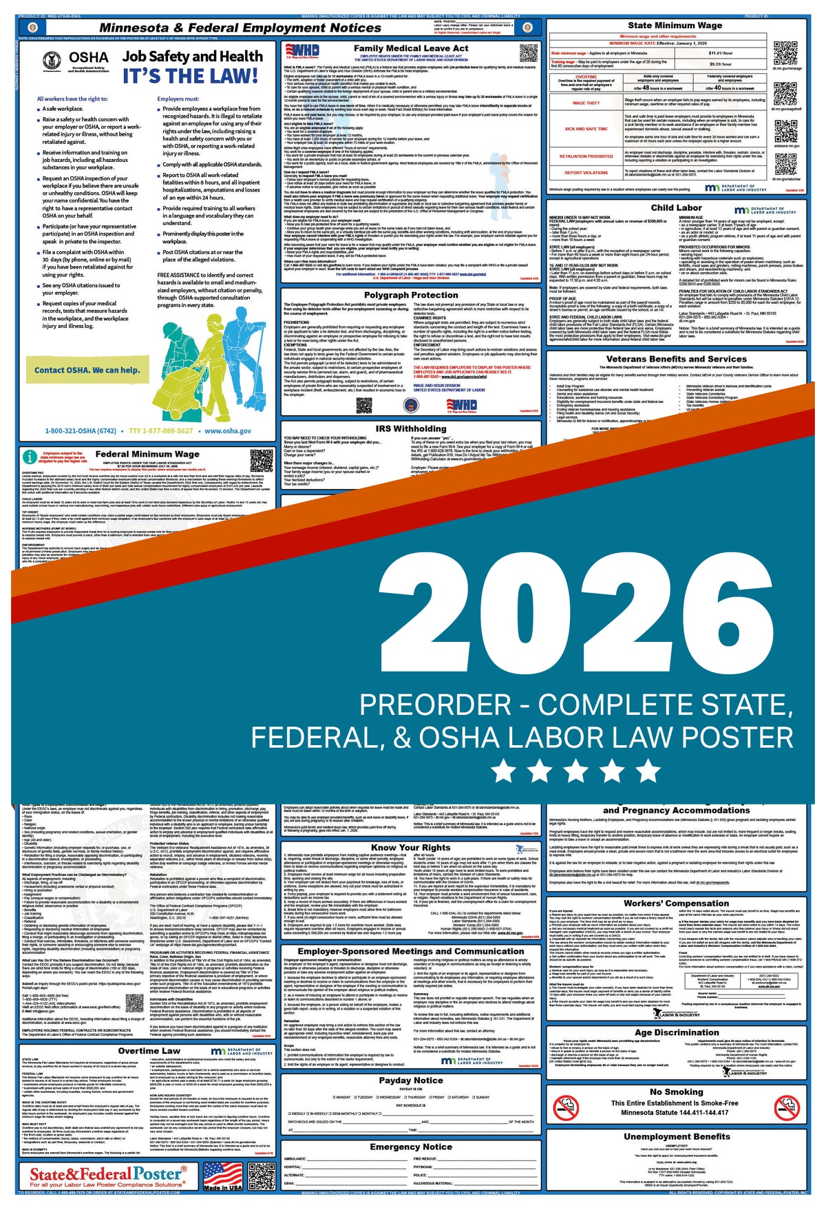 Minnesota Labor Law Poster 2026 — State and Federal Poster