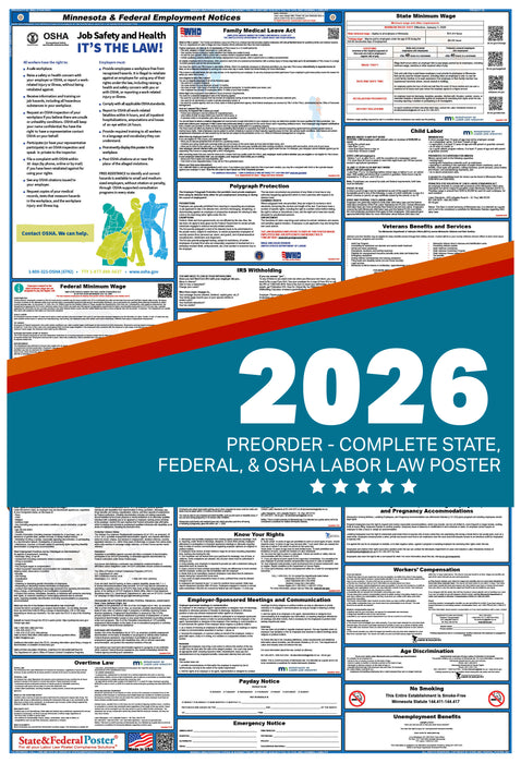 PREORDER - Minnesota State and Federal Labor Law Poster 2026