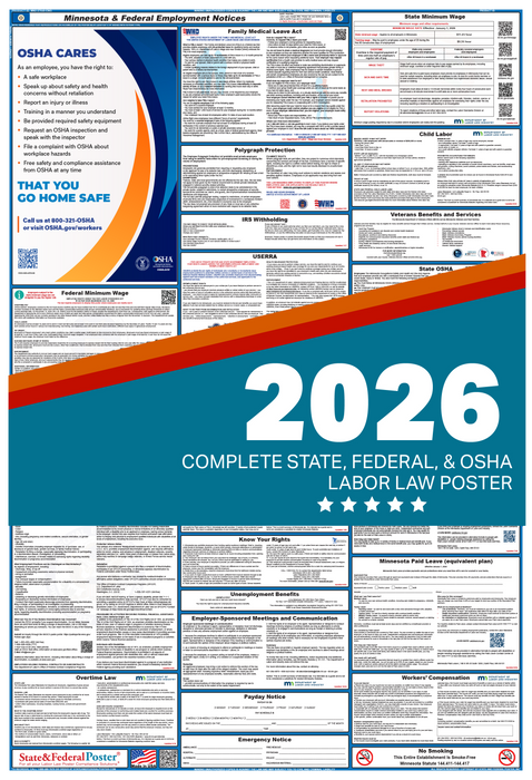 Digital Minnesota Labor Law Poster 2026 - State and Federal Poster