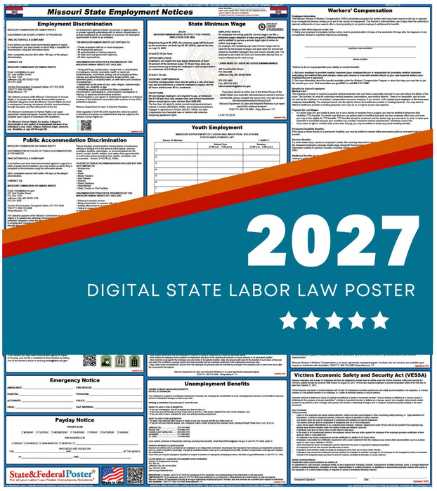 Missouri State Labor Law Poster 2027 - State and Federal Poster