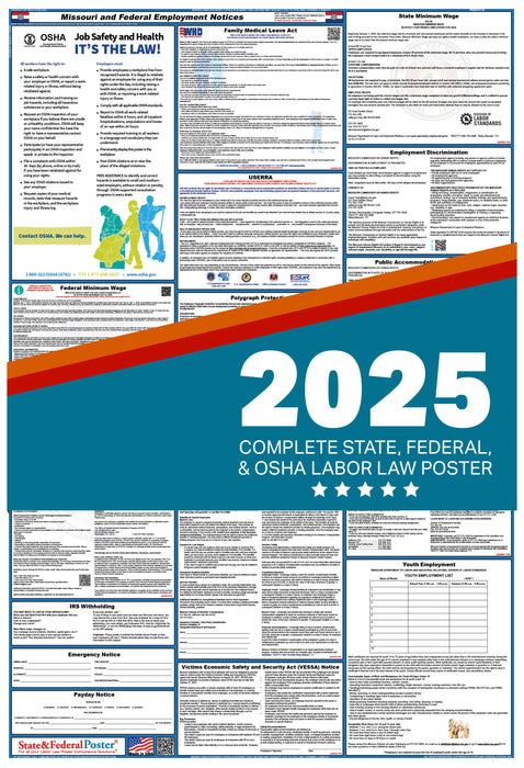 PREORDER - Missouri State and Federal Labor Law Poster 2025