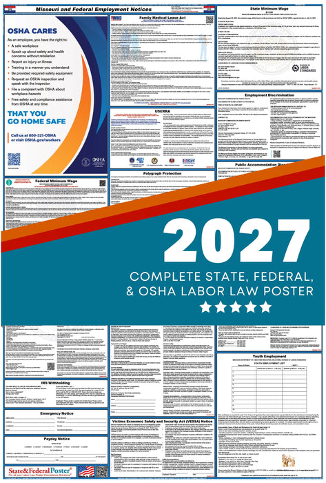 Missouri State and Federal Labor Law Poster 2027 - State and Federal Poster