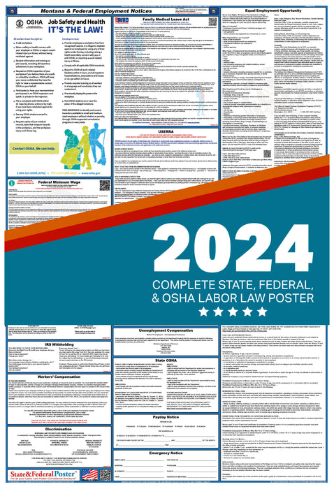 Montana State and Federal Labor Law Poster 2024