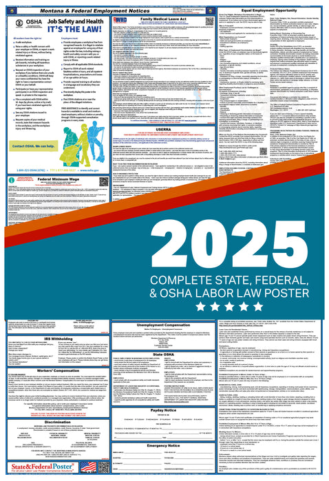 PREORDER - Montana State and Federal Labor Law Poster 2025