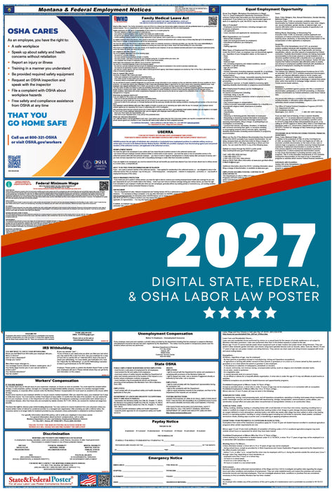 Digital Montana Labor Law Poster 2027 - State and Federal Poster