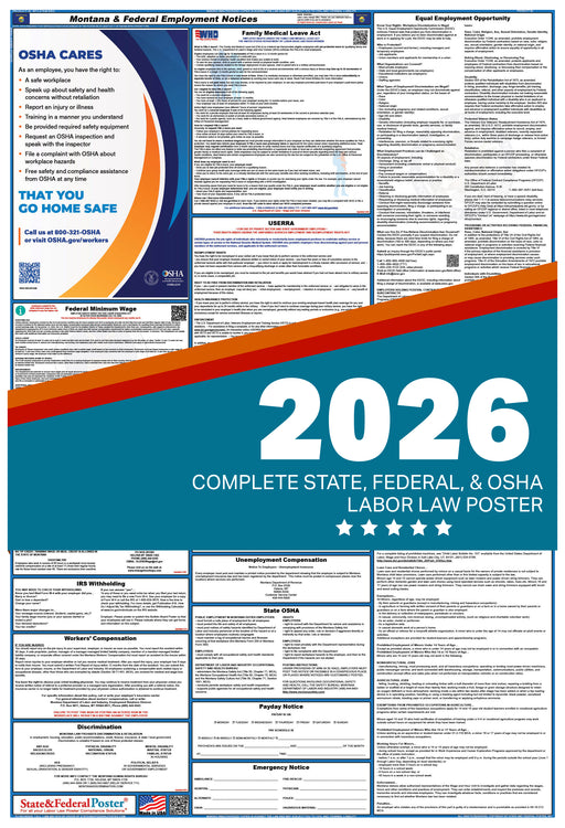Montana State and Federal Labor Law Poster 2026 - State and Federal Poster