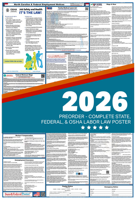 PREORDER - Digital North Carolina Labor Law Poster 2026
