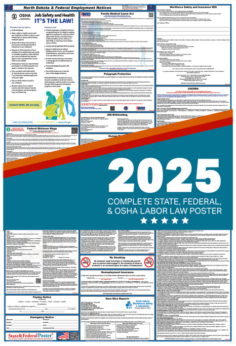 PREORDER - North Dakota State and Federal Labor Law Poster 2025