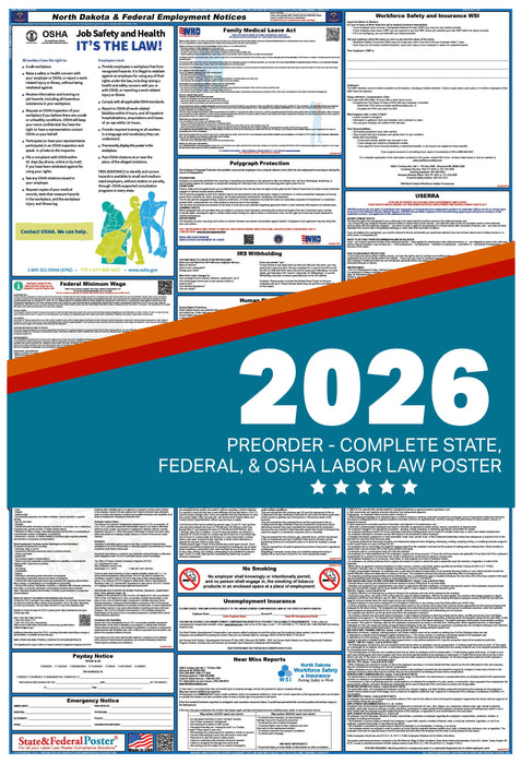 PREORDER - Digital North Dakota Labor Law Poster 2026