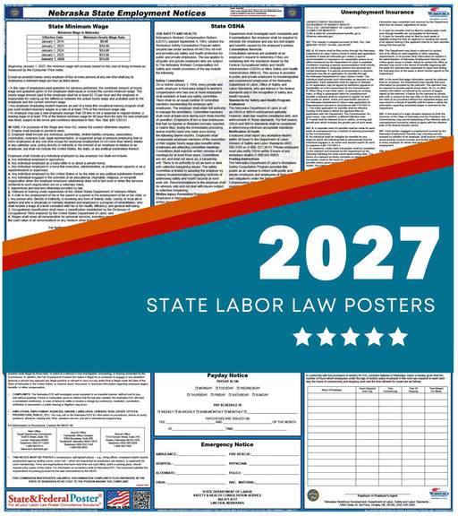 Nebraska State Labor Law Poster 2027 - State and Federal Poster