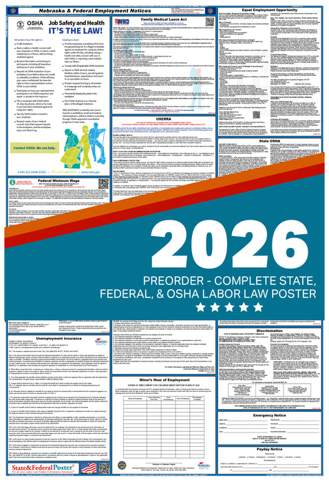 PREORDER - Nebraska State and Federal Labor Law Poster 2026