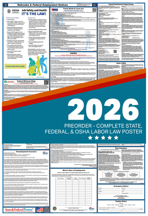 PREORDER - Digital Nebraska Labor Law Poster 2026