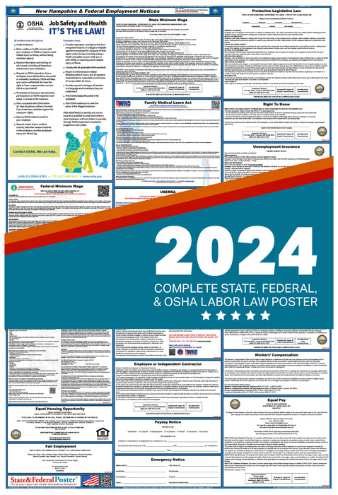 New Hampshire State and Federal Labor Law Poster 2024