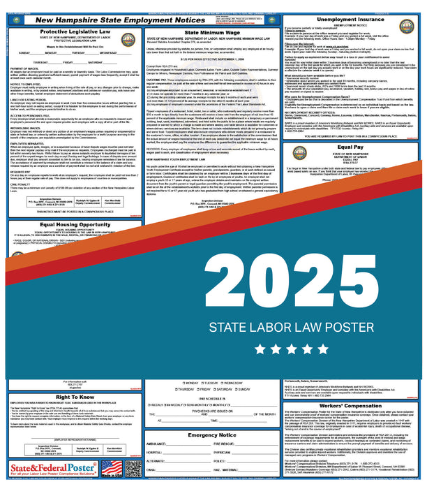 PREORDER - New Hampshire State Labor Law Poster 2025